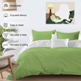 thumbnail image 4 of Green Bedding 3 Piece Duvet Cover Set Queen Size, Solid Color Simple Abstract Fashion Light Color Soft Microfiber Comforter Cover with Zipper Closure & Pillowcases, FadeResistant Quilt Cover, 4 of 9
