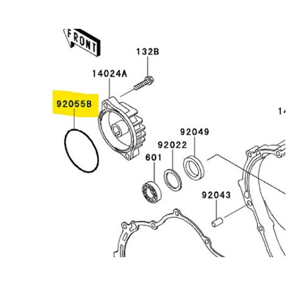 Kawasaki OEM Oil Filter Cover O-Ring ATV Bayou 220 250 300 Lakota 92055-1433