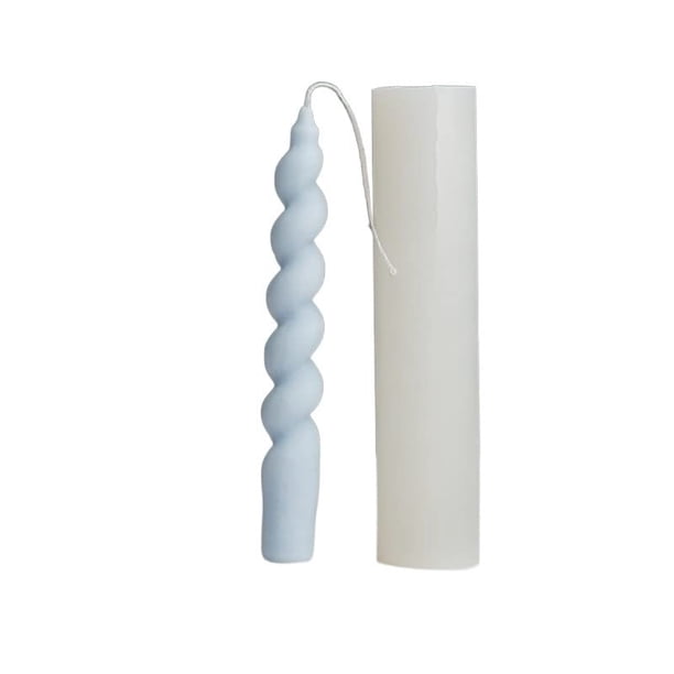 Moldes de velas de silicona cónicos retorcidos 3D, moldes cilíndricos en espiral largos para velas de aromaterapia, cera de soja, jabón, arcilla, yeso artesanal