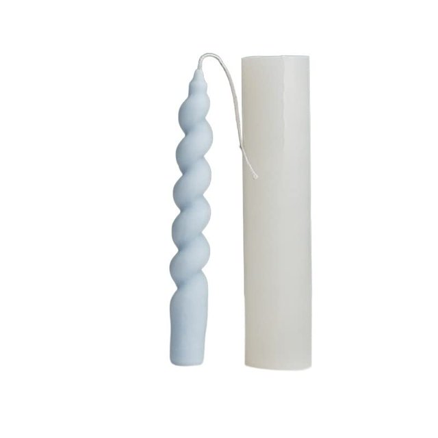 Moldes de velas de silicona cónicos retorcidos 3D, moldes cilíndricos en espiral largos para velas de aromaterapia, cera de soja, jabón, arcilla, yeso artesanal