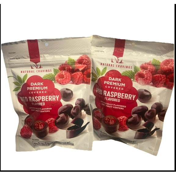 Dark Chocolate Covered Raspberry Flavored Soft Fruit Bites – 6 oz Resealable Bag