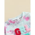 thumbnail image 5 of Toddler Girls Long Sleeve Crewneck Tie-Dye Letter Patterned Pullover Sweatshirt, 5 of 9