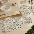 thumbnail image 6 of 4 Piece Shower Curtain Sets Non-Slip Rugs And Toilet Mat Lid Rug Accessories Herbs Wildflowers And Butterflies Durable and Waterproof Sage Green Herb Wildflower Botanical Plant for Bathroom, 6 of 8