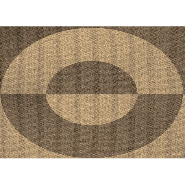 Ahgly Tapis Rectangulaire Lavable en Machine Intérieur Transitionnel Pérun Brun, 7 Pieds x 10 Pieds