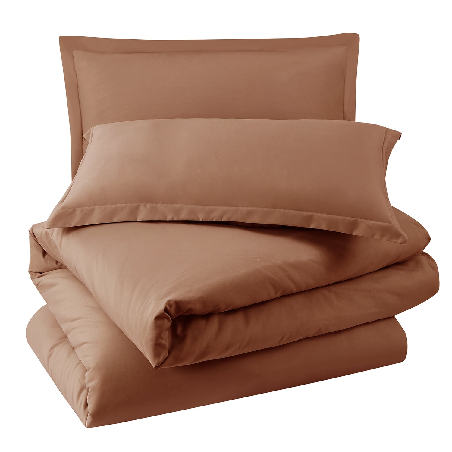 LammaLoe California King Duvet Cover Set, Luxury Microfiber Bedding Sets with 2 Pillow Shams, Rust