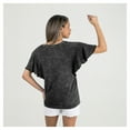 thumbnail image 4 of Women's Gameday Couture Black Kansas Jayhawks Relaxed Fit Victory Mode Flutter Sleeve T-Shirt, 4 of 7