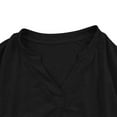 thumbnail image 5 of Stamzod Women's Tops, Tees & Blouses Solid V Neck Ruched Casual Shirts Spring 3/4 Sleeve Tops for Women Black XL, 5 of 9