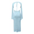 thumbnail image 4 of Women's Knitted Swimsuit Cover Up 3D Floral Hollow Out Open Back Tie Up Maxi Dress Beachwear Coverup Dresses Swimsuit Cover up for Girls Bikini Cover Ups for Women Skirt Cover up plus Size Women Skirt, 4 of 4