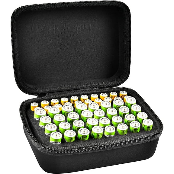 Battery Organizer Storage Case Holds 32 x AA, 20 x AAA [No Tester]