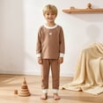 thumbnail image 2 of larppty Tencel Rayon Baby Pajama Sets, Snug Fit & Cool-Touch Pjs for Baby Girl Boy Toddler Kid, Ultra-Soft Sleeper Sleepwear(3-4 Years,Coffee), 2 of 7