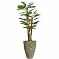 thumbnail image 1 of Vintage Home Artificial Faux Real Touch 79" Tall Scindapsus Aureus With Burlap Kit And Fiberstone Planter, 1 of 4