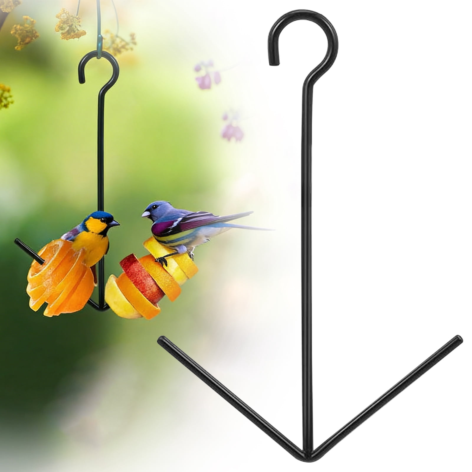 ERTZAE Oriole Bird Feeder,Orange Fruit Oriole Feeder,Hanging Orange Fruit,Outside Black Fruit Holder,Outdoors Garden Patio,Hanging Bird Feeder 11x17in,Garden Hook,Bird Feeder for Patio Window Balcony