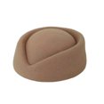 thumbnail image 3 of Satingcolo Women Elegant Pillbox Fascinator Hat, Vintage Air Hostess Cocktail Party Wedding Fashion Mini Hat,Khaki One Size, 3 of 3