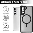 thumbnail image 2 of Magnetic for Samsung Galaxy S22 Case,Slim Strong Magnetic Samsung S22 Phone Case,Soft Frame Matte Back Anti-Fingerprint Shockproof Samsung S22 Case Compatible with MagSafe Accessories, Black, 2 of 13