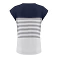 thumbnail image 5 of Womens Summer Tops Casual V Neck Solid Color Patchwork Sleeve Sleeve T-Shirt Ladies Beach Blouses Tees Tops for Women, 5 of 6
