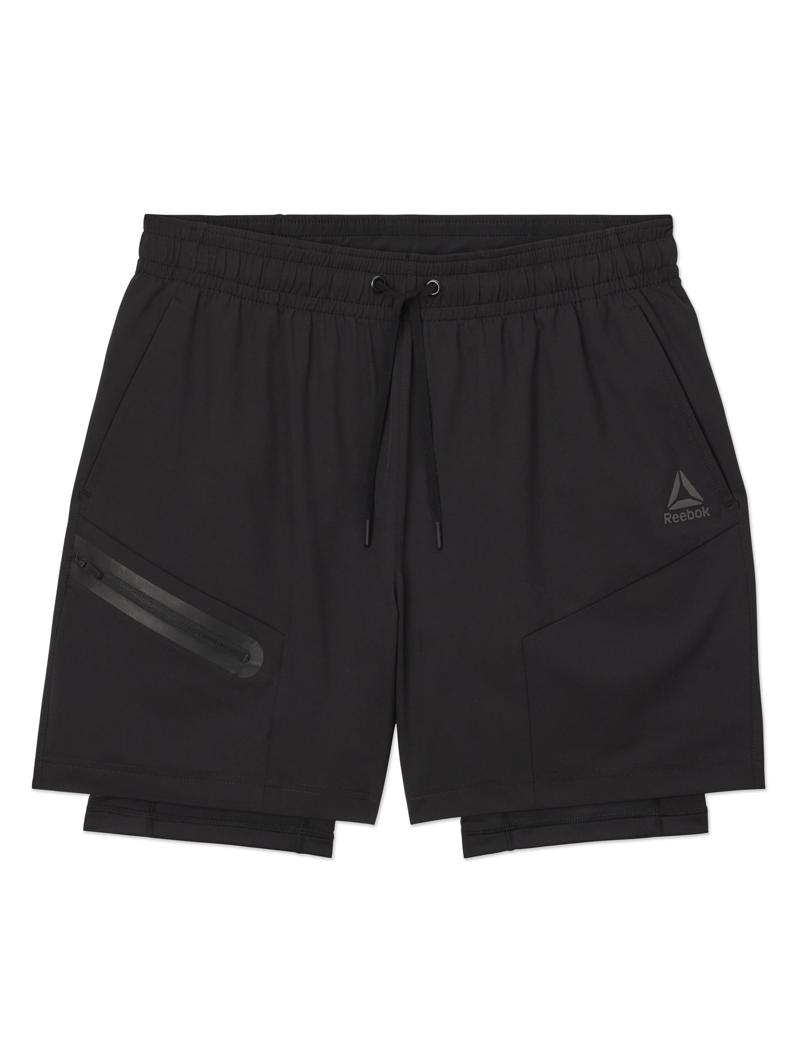 Reebok Men's and Big Men's Power Up 2-in-1 Woven Shorts (6" Inner, 9" Outer Inseam), Sizes XS-3XL