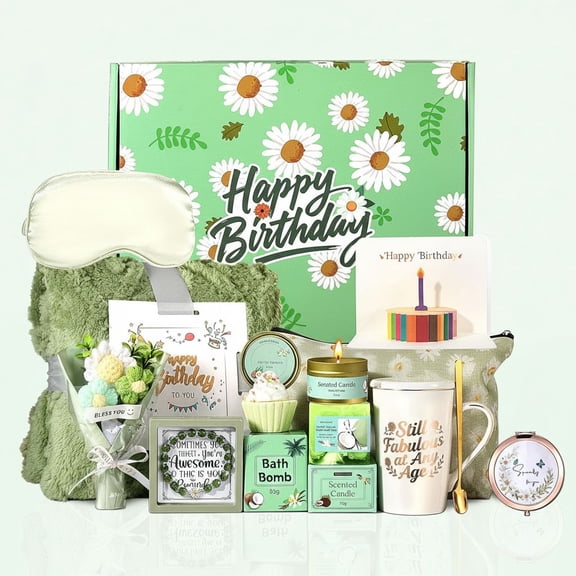 Birthday Gifts for Women Self Care Gifts for Women Happy Birthday Gift Baskets for Mon Wife Grandma Girlfriend Best Friend,Sister,Daisy Relaxing Spa Gifts Set Christmas Gifts