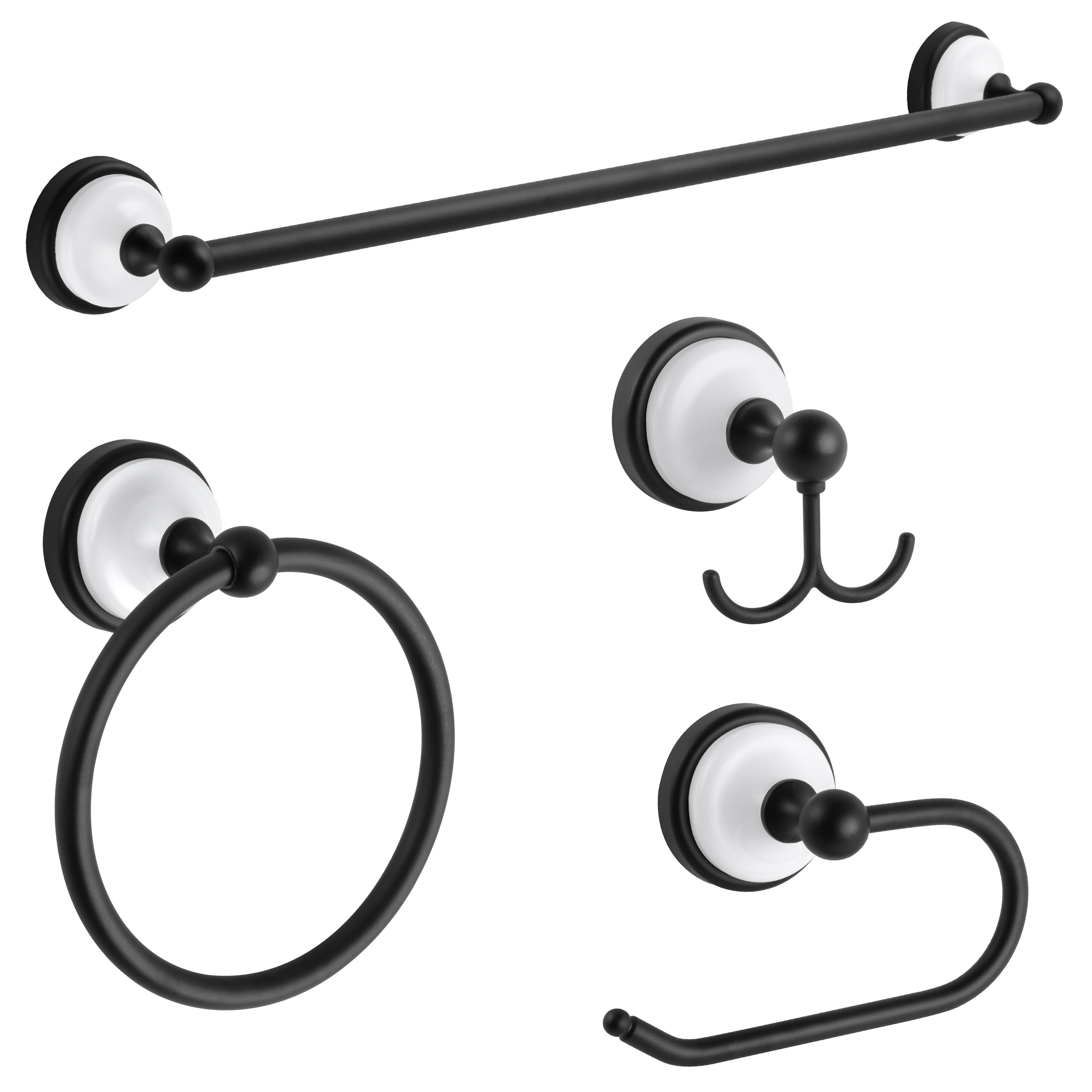 Design House Savannah 4Piece Bathroom Hardware Kit in Matte Black and