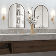 thumbnail image 5 of CONGUILIAO Wall Mounted Mirror, 20"x30" Arch Bathroom Mirror Has Metal Frame, 2 Pieces Black Decor for Mantle, Entryway, 5 of 9