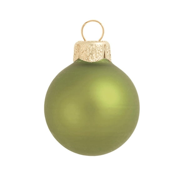 Whitehurst Matte Finish Glass Christmas Ball Ornaments - 4.75" (120mm) - Olive Green - 4ct