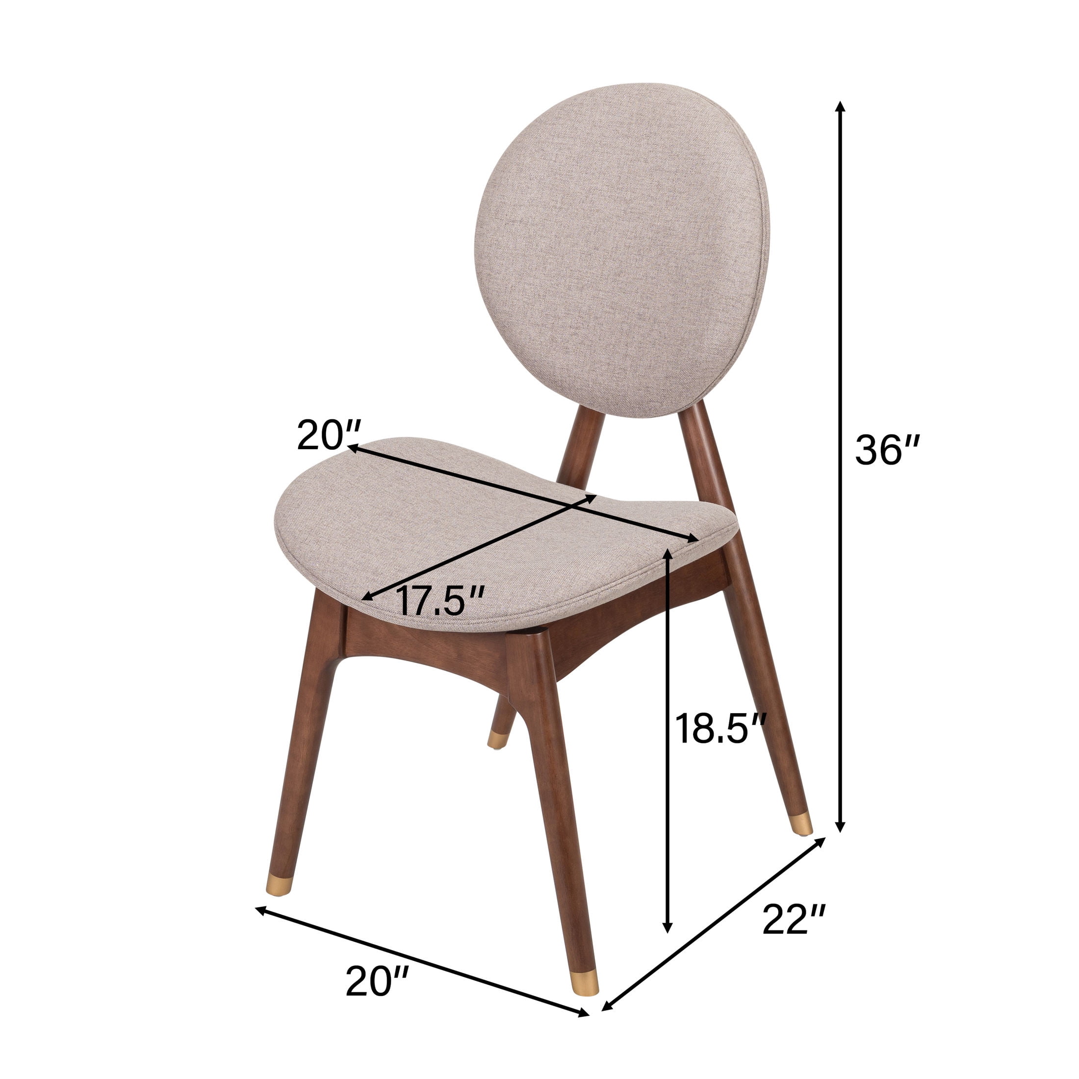 Christopher Knight Home Upholstered Dining Chairs, Solid Wood Frame with Curved Back, Gray+Brown, Set of 6