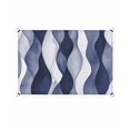 thumbnail image 6 of Sun Shade Sail 8'x10' Navy Blue Water Waves Rectangle Sun Shade Sails Canopy Waterproof Ombre Abstract Strips Outdoor Sunshades Sand UV Block Cover Shades Cloth for Patio Backyard Garden Deck Porch, 6 of 9