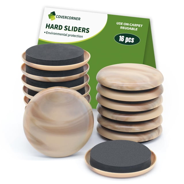 Deslizadores para muebles Covercorner, 16 piezas, 6,4 cm, para alfombra