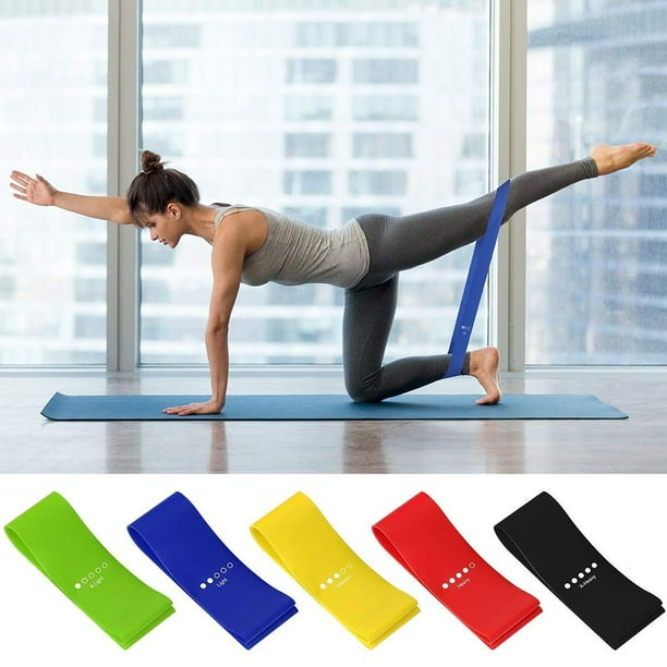 yingyy 5pcs/set Workout Resistance Bands Loop Fitness Yoga Leg Strength  elastic sport strap Flexibility Exercise Band Elastic Stretch Strap 