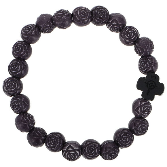 Pulsera de cruz con cuentas circulares hecha a mano para hombres y mujeres, joyería católica de moda para la fe y la oración, accesorio religioso, delicada pulsera de rosario