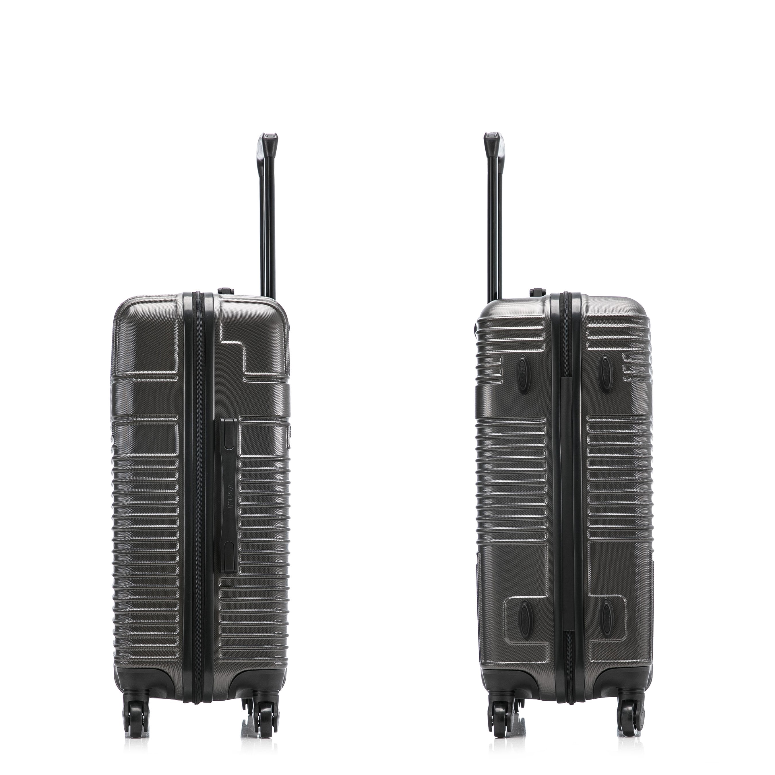 InUSA Resilience 24" Hardside Lightweight Luggage with Spinner Wheels, Handle, and Trolley, Charcoal