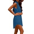 thumbnail image 7 of Hurxie Womens Sleeveless Swimsuit Coverup V Neck Bathing Suit Cover Ups Summer Swimwear Bikini Beach Cover Up Dress Blue,2XL, 7 of 7