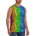 thumbnail image 2 of Balery Multicolored Butterflies Men's Sleeveless Muscle Shirts Workout Tank Top, Moisture Wicking, Odor Protection-XX-Large, 2 of 8