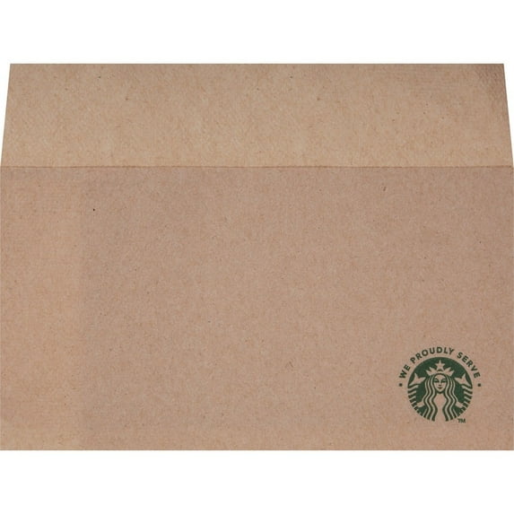 We Proudly Serve Branded Napkins - Tan - Fiber - Absorbent, Eco-friendly - For Beverage - 20 / Carton | Bundle of 5 Cartons