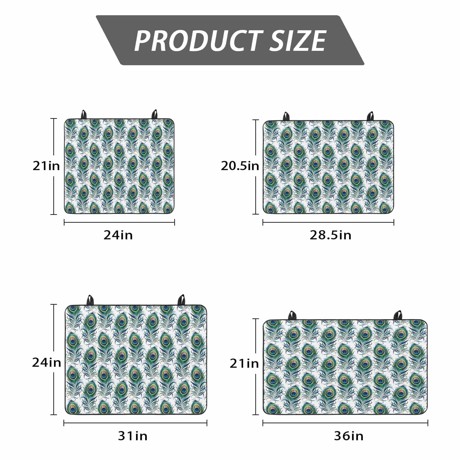 Peacock Feathers Stove Top Cover for Electric Stove, Heat-proof & Non Slip Glass Top Stove Cover Protector, Modern Watercolor Peacock Kitchen Flat Cooktop Rubber Mat 24x21 Inches
