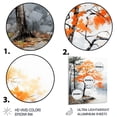 thumbnail image 3 of Designart "Orange And Grey Forest Autumn gracefulness I" Floral Metal Wall Art Prints, 3 of 5