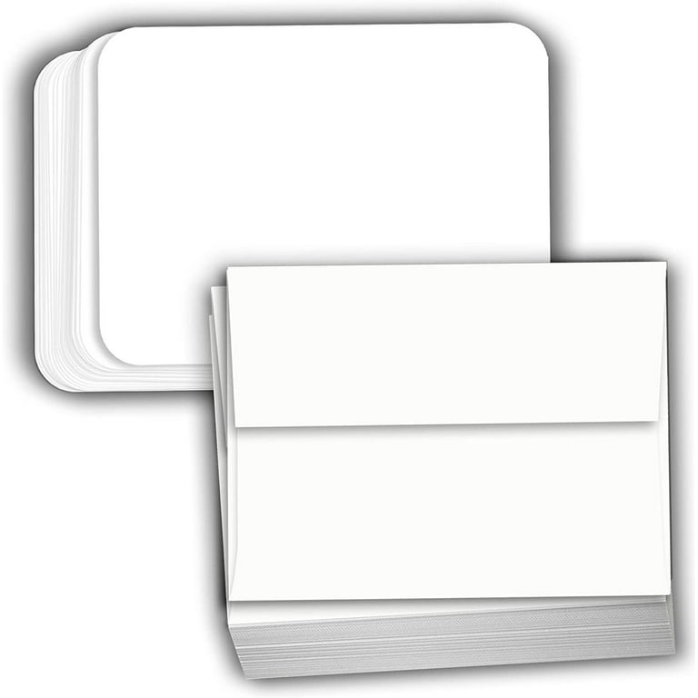 Hamilco White Cardstock Thick Paper - Blank Index Flash Note & Post Cards with Rounded Corners - Greeting Invitations Stationary 4 x 6 inch Heavy