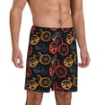thumbnail image 2 of Balery Compass And Mountains In Bicycle Wheels1 Pantalones cortos de pijama de punto de algodón para hombre con cinturilla y bolsillos-XX-Large, 2 of 6
