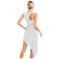 thumbnail image 2 of Doomiva Latin Dance Dress for Women Asymmetrical Rumba Samba Tango Practice Competition Costume White XXL, 2 of 7