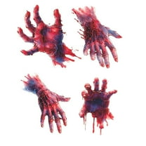 Uutvery Halloween Simulation Horror Hand Wall Stickerfor Terror Bloody Handprint Glass Window Home Decoration Adding Bloody Spooky Effects to Indoor Outdoor Party Decor
