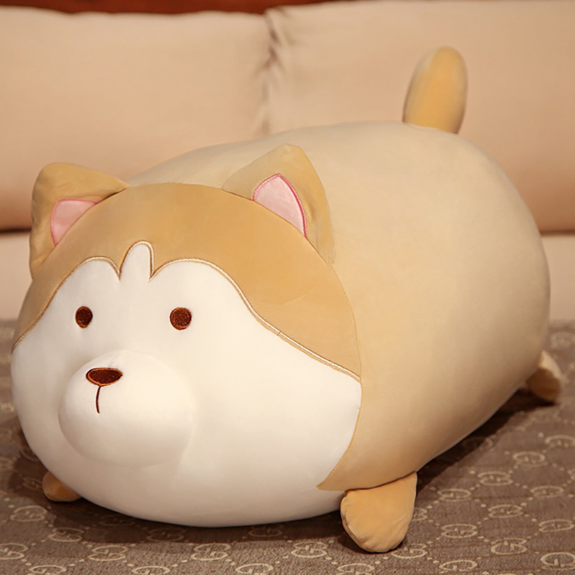 Sleeping Husky Stuffed Animal Huggable Plush Pillows (Small to Extra L