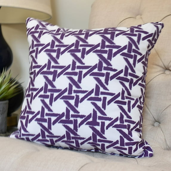 Rattan Geometric Decorative Pillow
