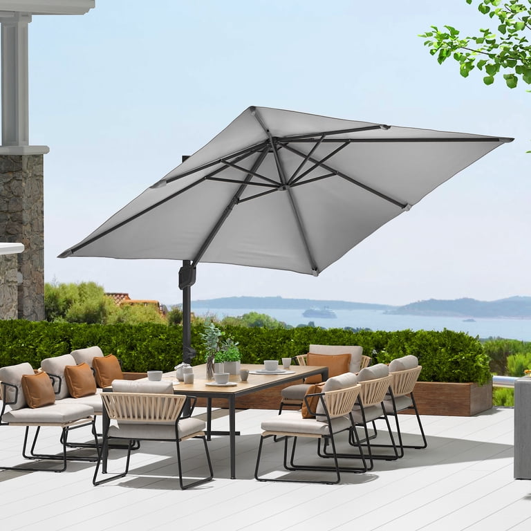 extra large square patio umbrella PURPLE LEAF Outdoor 9' x 9' All-Weather White Its understandable how an ideal outdoor living area is crucial for family bonding and making memories Alpha Joy 13ft Rectangle Double-Sided