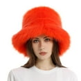 thumbnail image 4 of Luowei Christmas Soft Pullover Hat, Orange Winter Thermal Christmas Caps, Fuzzy Bucket Hat Fashion Warm Winter Hat Fluffy Furry Plush Faux Hats Fishing Hat Bucket Hats for Women 2024, One Size, 4 of 7