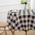 thumbnail image 4 of Checkered Tablecloth 70 Inch Round Table Cloth - Polyester Black and White Buffalo Plaid Gingham Table Cover Reusable Water Resistant for Thanksgiving Christmas Holiday Party Picnic Décor, 4 of 6