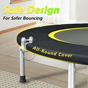 SkyBound Boogie Bounce Foldable Mini Trampoline 40 Inch, in-Home Cardio Fitness Rebounder with Adjustable T-Bar Handle,Exercise Trampoline for Adult, Fitness Trampoline for Workout Trainer
