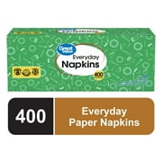 Angle View: Great Value Everyday Paper Napkins, White, 400 Count, 1-Ply Disposable Napkins