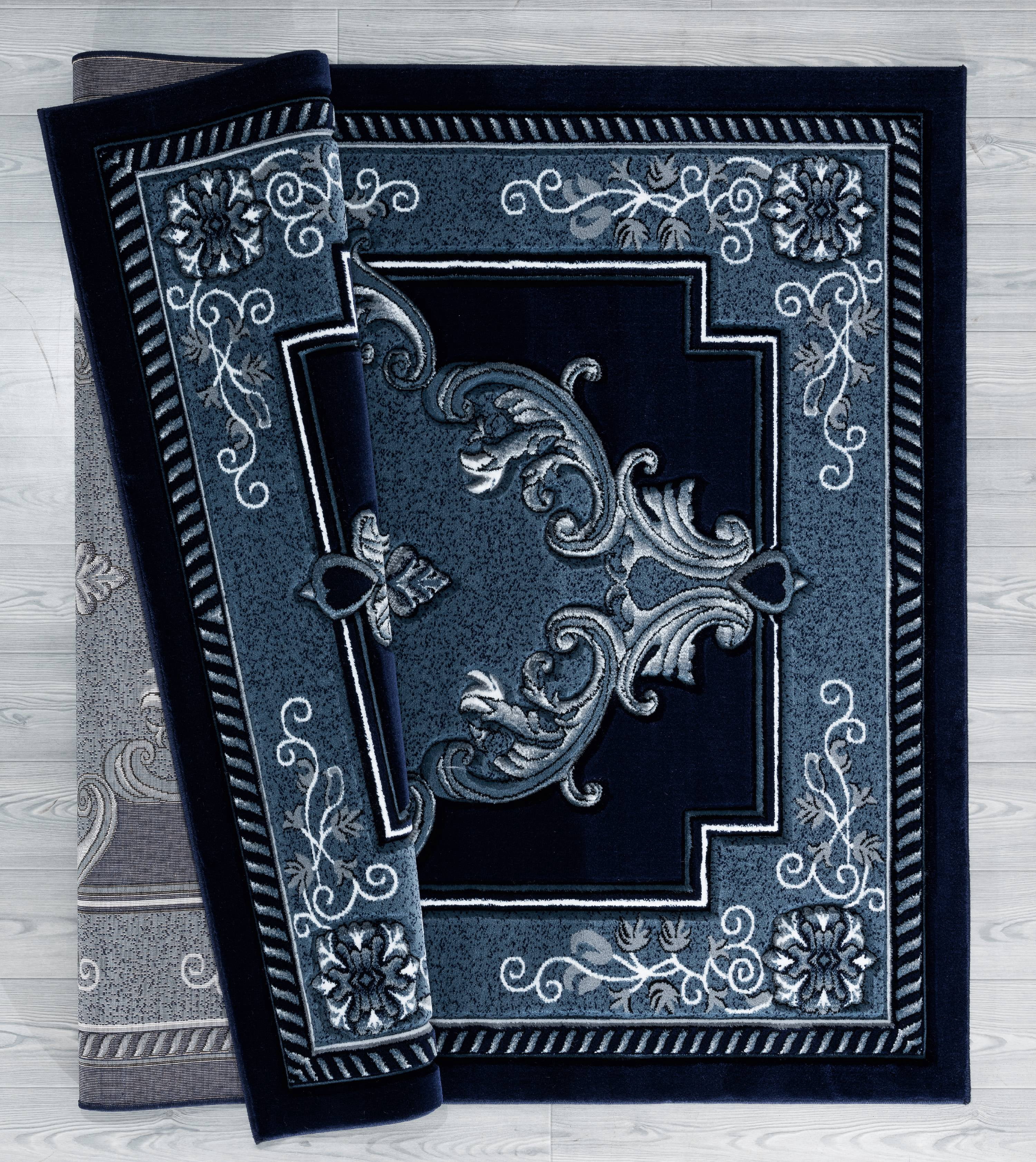 United Weavers Drachma Patras Traditional Medallion Accent Rug, Navy, 1'10" x 2'8"