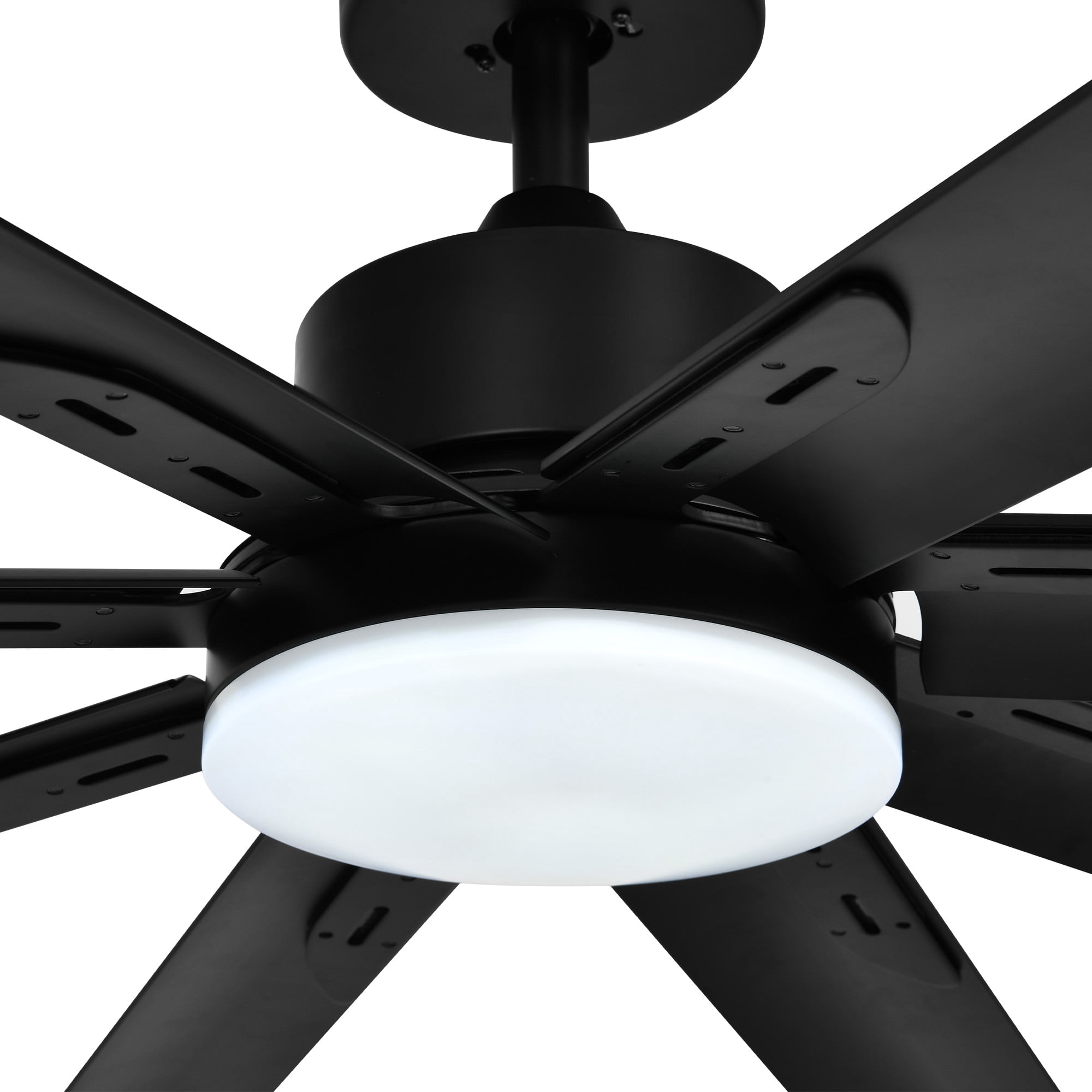 Dextrus 80 inch Large Industrial Ceiling Fan with Light and Remote, Indoor Ceiling Fan with 8 Blades,6 Speed for Porch Garage Shop, Black