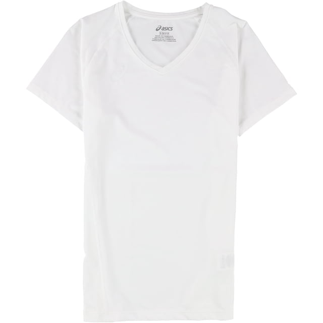ASICS T-Shirt de Base de Volleyball pour Femmes Spin Serve, Blanc, Moyen