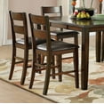 thumbnail image 2 of DeeHome Cherry Finish Dining Set 5pc Counter Height Table with Extension Leaf and 4x Wood Frame Counter Height Chairs Transitional Style Furniture, 2 of 9